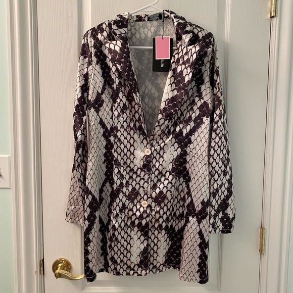 Satin Snake-print Dress - Picture 1 of 4